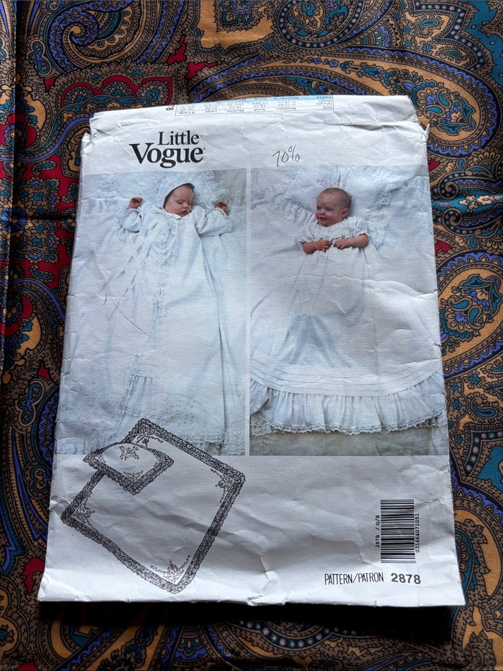 Vintage White Baby Gown and Blanket Sewing Pattern